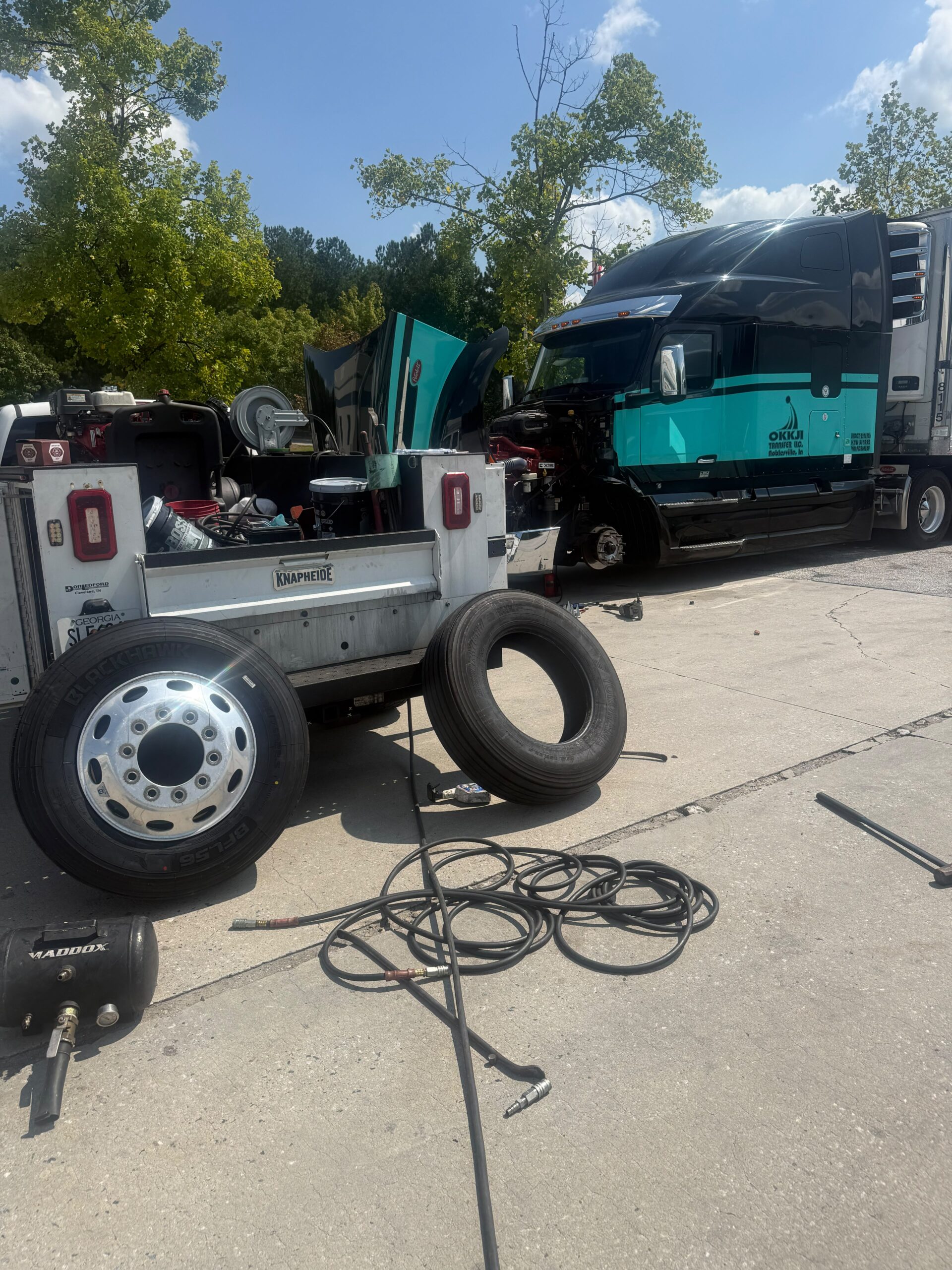 Professional commercial truck and trailer repair work showcased in our service gallery.